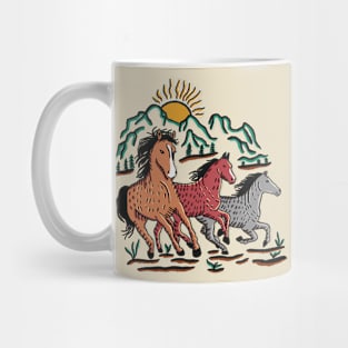 A Trio of Wild Stallions Mug